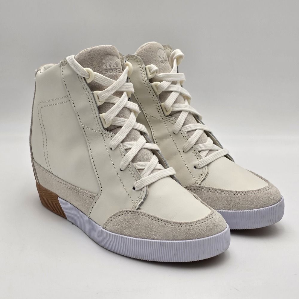Sorel Women's 7.5 Boots Hidden Wedge White Sea Salt Gum Out N About Waterproof